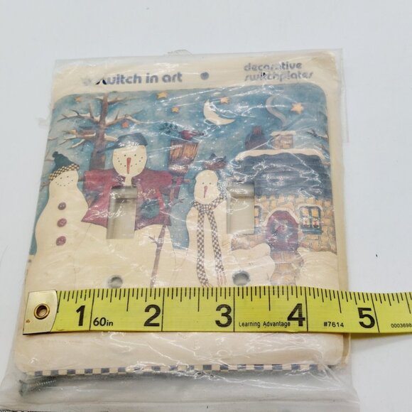 Folk Art Snowman Winter Scene Light Switch Plate Switchplate A switch In Art - Picture 4 of 7